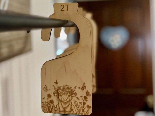Nursery Clothes Hanger (Floral small cow)