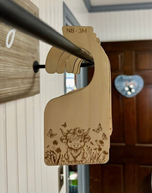 Nursery Clothes Hanger (Floral small cow)